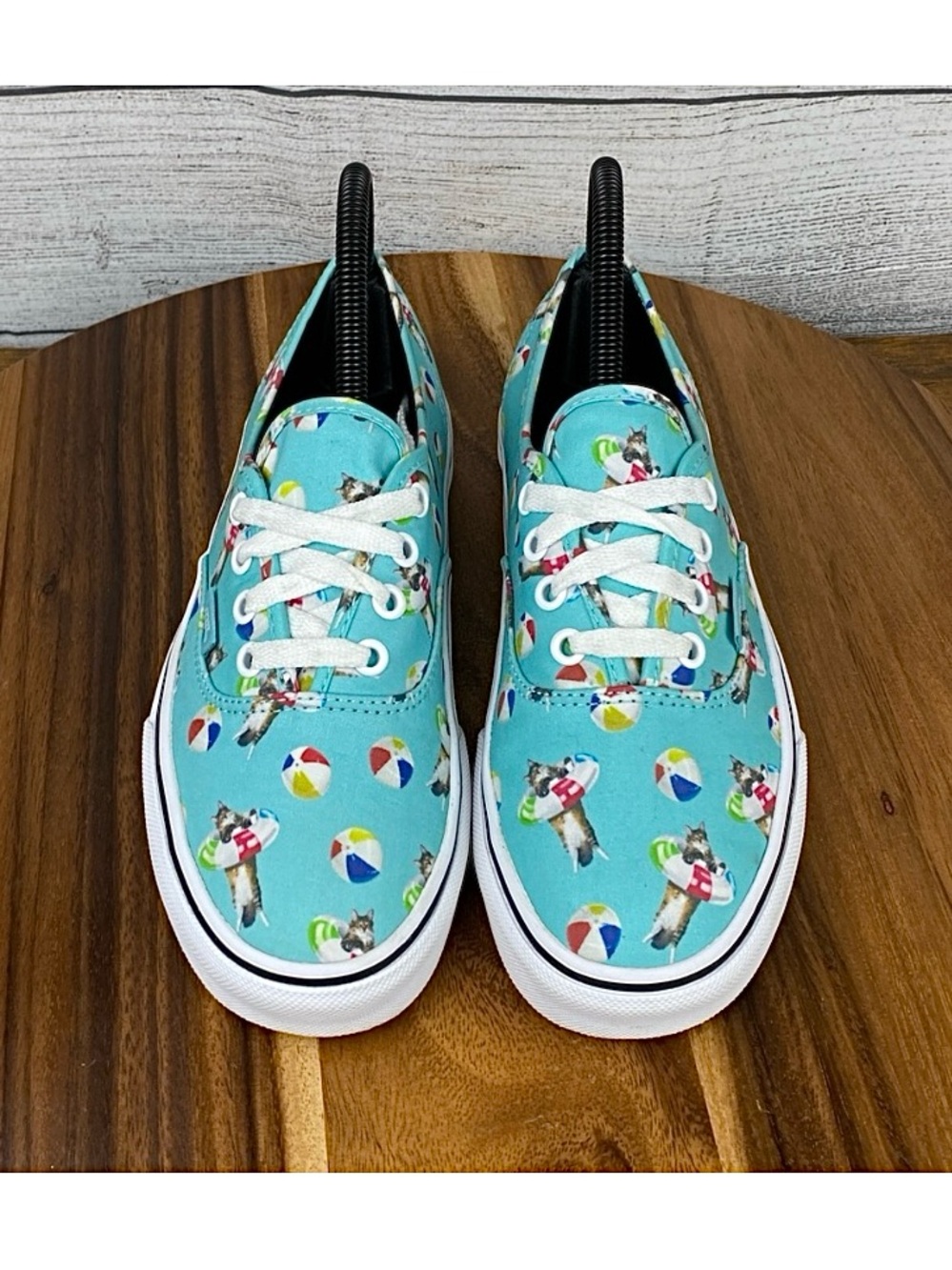 Vans Authentic Pool Vibes Aqua Sea Cats Lace Up Shoe Women’s Sneaker Size 6.5